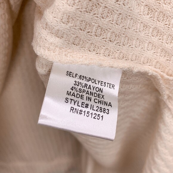 NWT oversized waffle knit v-neck boxy top cream size small - Picture 8 of 9